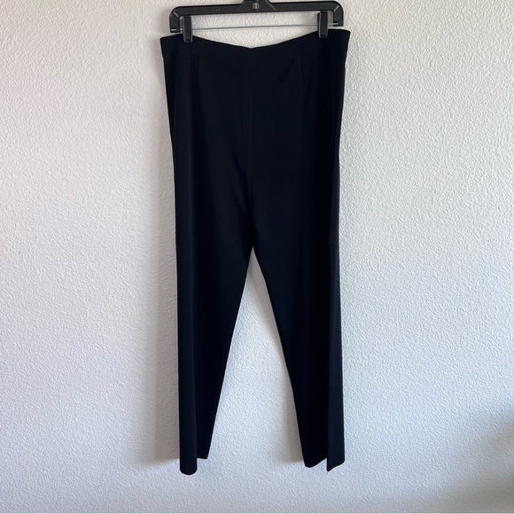 Exclusively Misook PL Black Knit Full Length Elastic Pull On Pants Straight Leg - Picture 3 of 10